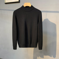 Mock Neck Solid Color Bottoming Shirt Casual Sweater