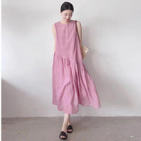 Plus-size Loose-fitting Breathable Sleeveless Dress