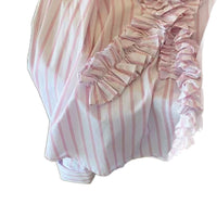 Three-dimensional Edge V-neck Striped Blouse Womens French-style Sweet And Loose-fit