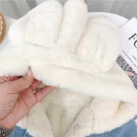 South Korea Rabbit Ears Fleece-lined Thickening Denim Jacket