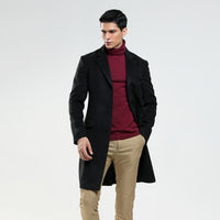 Autumn And Winter Men's Woolen Coat Slim And Long