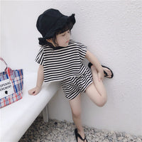 Short-sleeved Shorts Girls Treasure Leopard Print Two-piece Western Style