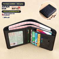 Men's Wallet RFID Anti-theft Swiping Ultra-thin First Layer Cowhide