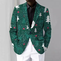 Christmas Series Cartoon Anime Men's Long-sleeved Coat