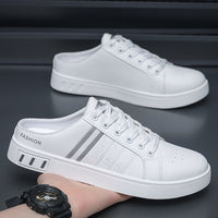 Summer Men's Casual Breathable Semi Slipper White Shoes