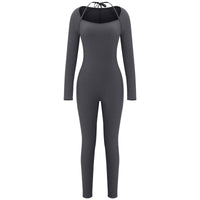 Women's All-match Round Neck Jumpsuit With Lanyard
