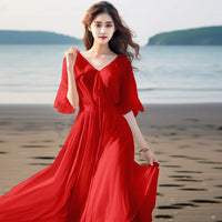 Chiffon New Style Waist Cinching Flattering Maxi Skirt