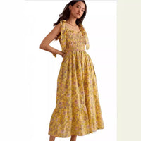 New Summer Slim-fit Camisole Fashionable Printed Halterneck Lace Dress