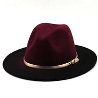 Autumn Winter Spray Painted Wool Jazz Hat