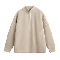 New FallWinter Mens Half-Neck Zip-Up Turtleneck Sweater