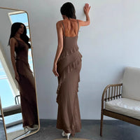 European And American-style Slim-fit Sexy Spaghetti-strap Mermaid Dress