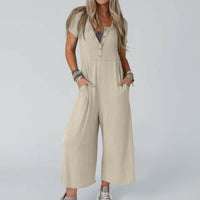 Women's Fashionable Slim-fit Casual Short-sleeve Jumpsuit