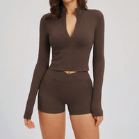 Spring Sports Suit Nude-feel Zip-up