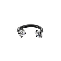 Stainless Steel Hoop Earrings With Diamond-encrusted Zircon Studs For Cartilage Piercings