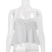 Neck-hanging Midriff-baring Tank Top For Women