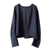 Artistic Retro Ramie Long-sleeved Loose All-match Sun Protection Shirt Top