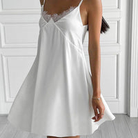 Women's Skin-friendly Soft Satin-and-lace Slip Nightgown