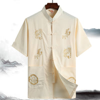 Dad Chinese Style Traditional Top Grandpa Plus Size Folk Costume