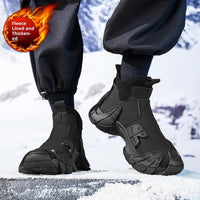High-top Fleece Warm And Fashionable Fur-lined Slip-on Lazy Shoes