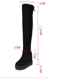 Suede Matte Slimming Stretch Over-the-knee Boots Lightweight Platform Women