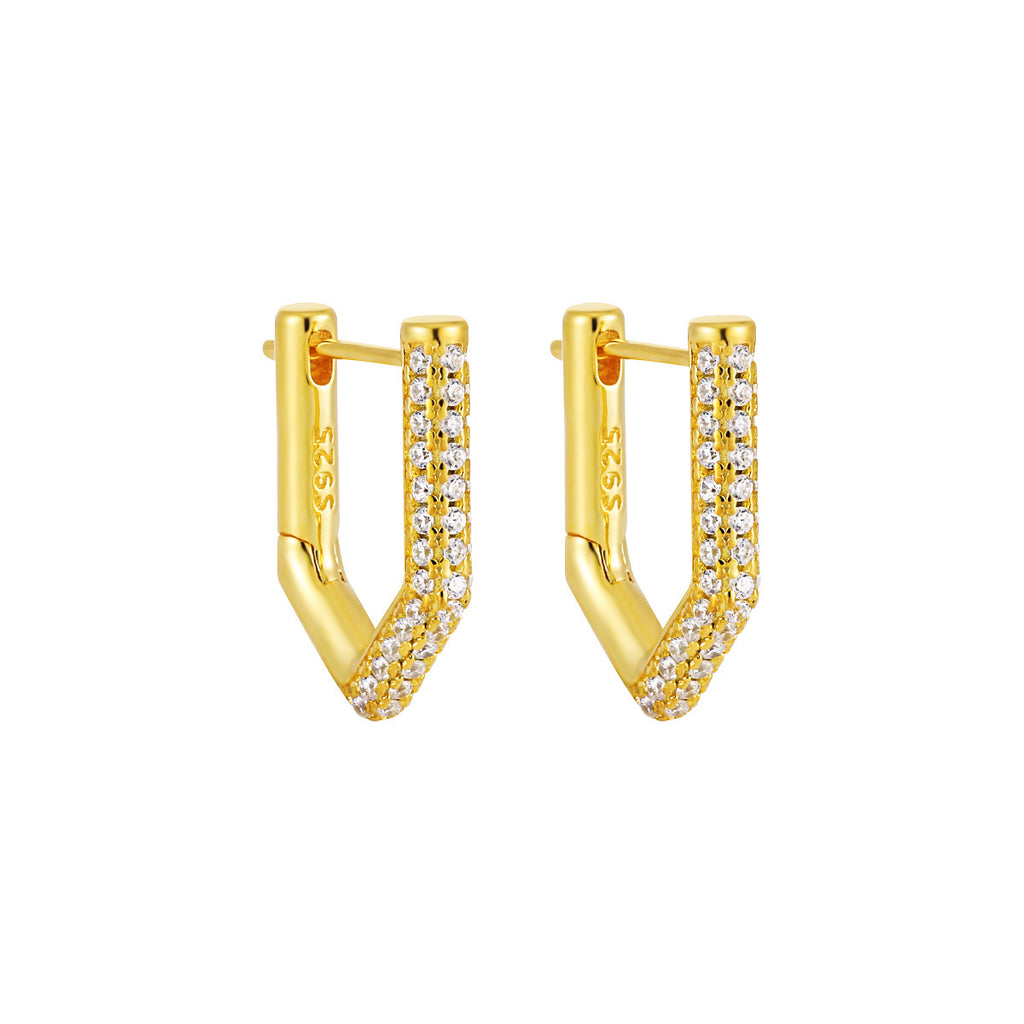 Geometric Unilateral Micro Rhinestone Earrings For Women