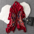Fashion Embroidered Shawl Warm Thick Women