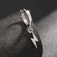 Lightning Earrings Men's Zircon Hip Hop Versatile High-grade Earrings