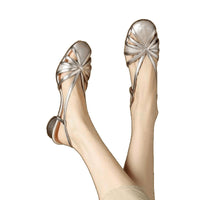 Retro New Chinese Style Round Head Chunky Heel Sandals