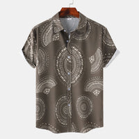 Cross-border Wind Beach Digital Printing Men's Short Sleeve Shirt