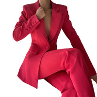 Fashionable And Elegant Flared Pants Suit Two-Piece Set For Women