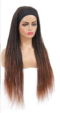 European And American Ice Silk Hair With Turban Wig Three-strand Braid Brazilian Hook Stretch Net