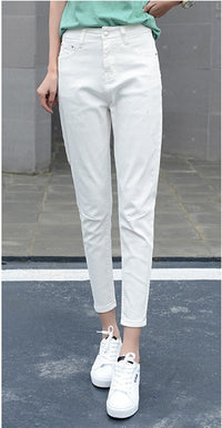 Black slim high waist cropped pants
