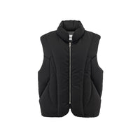 Asymmetrical Deconstructed Soft And Airy Stand-collar Sleeveless Vest