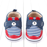 Baby stripe cartoon casual Velcro walking shoes