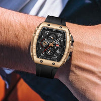 Multifunctional Business Waterproof Calendar Wine Barrel Non-automatic Mechanical Watch