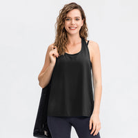 Women's Yoga Workout Blouse Loose Running Top Quick-dry Vest