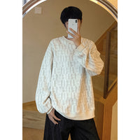 Mens Loose-fitting Crew-neck Hoodie