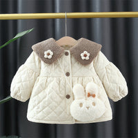 Fleece-lined Warm Little Girl Cotton Padded Coat
