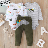 Three-piece Printed Baby Romper One-piece Suit