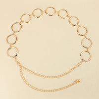 Fashion Circle Metal Waist Chain Women's Decorative Dress With Chain Belt Senior Hollow Accessories