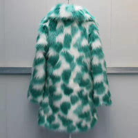 Fox fur round collarless short coat