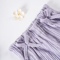 Girls Casual Style Solid Color Short Sleeve Trousers Suit