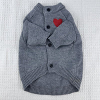 Dog Cat Autumn And Winter Warm Pet Sweater Small And Medium Solid Color Cardigan