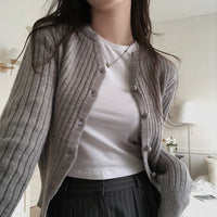 Sweater Coat Women's Slim-fit Long-sleeved Knitted Cardigan