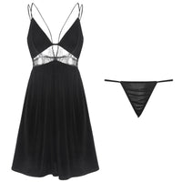 Gold velvet strapless nightdress