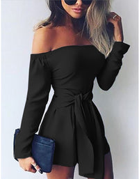 Off shoulder long sleeve Jumpsuit dress