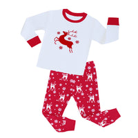 Christmas Deer Children's Suit Children's Pajamas Boys And Girls Long Sleeve Cotton Printed Homewear