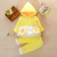 Girls' Autumn And Winter Clothes Padded Coat Suit