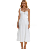 European And American Womens New Arrival Floral Print Square-Neck Sexy Slit Maxi Spring Dress
