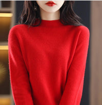 Loose Slimming Thickened New Wool Women's Half Turtleneck Knitted Sweater